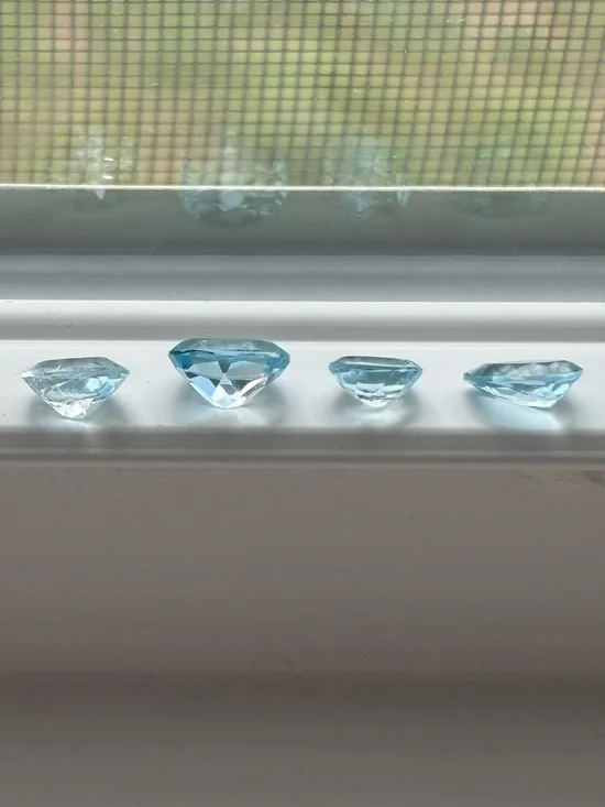 Blue Topaz Gemstone Lot – Oval & Pear Cut Sky Blue Loose Stones (Set of 4) - Picture 8 of 16